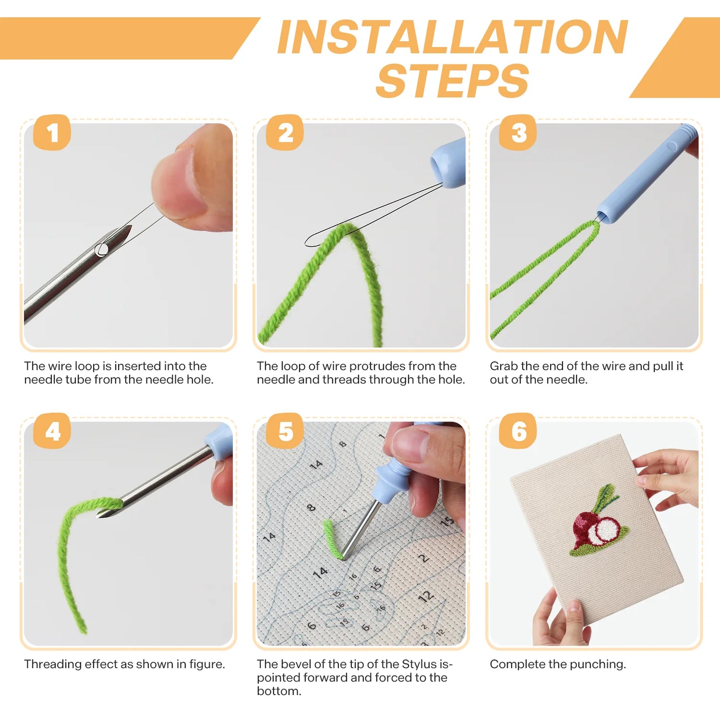 The Harvest Garden | 4x Mini Punch Needle