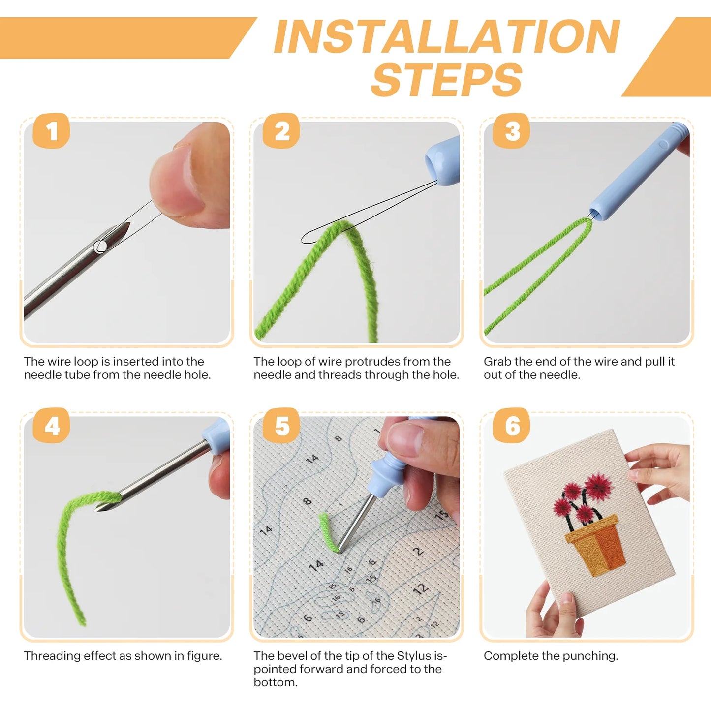 The Sun-Drenched Garden | 4x Mini Punch Needle