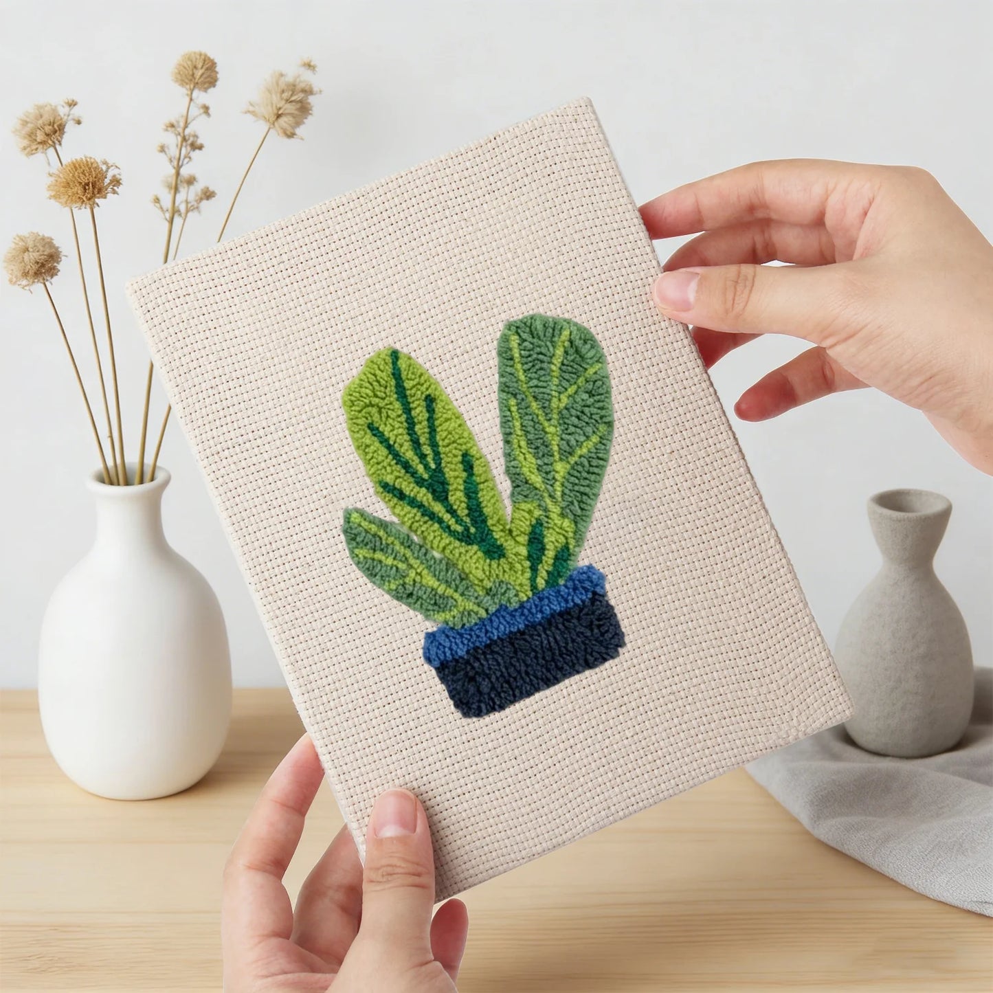 Happy Flower Baskets | 4x Mini Punch Needle
