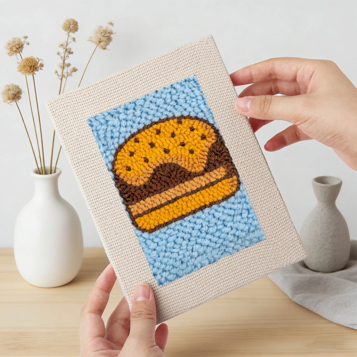The Bright Blue Bistro | 4x Mini Punch Needle