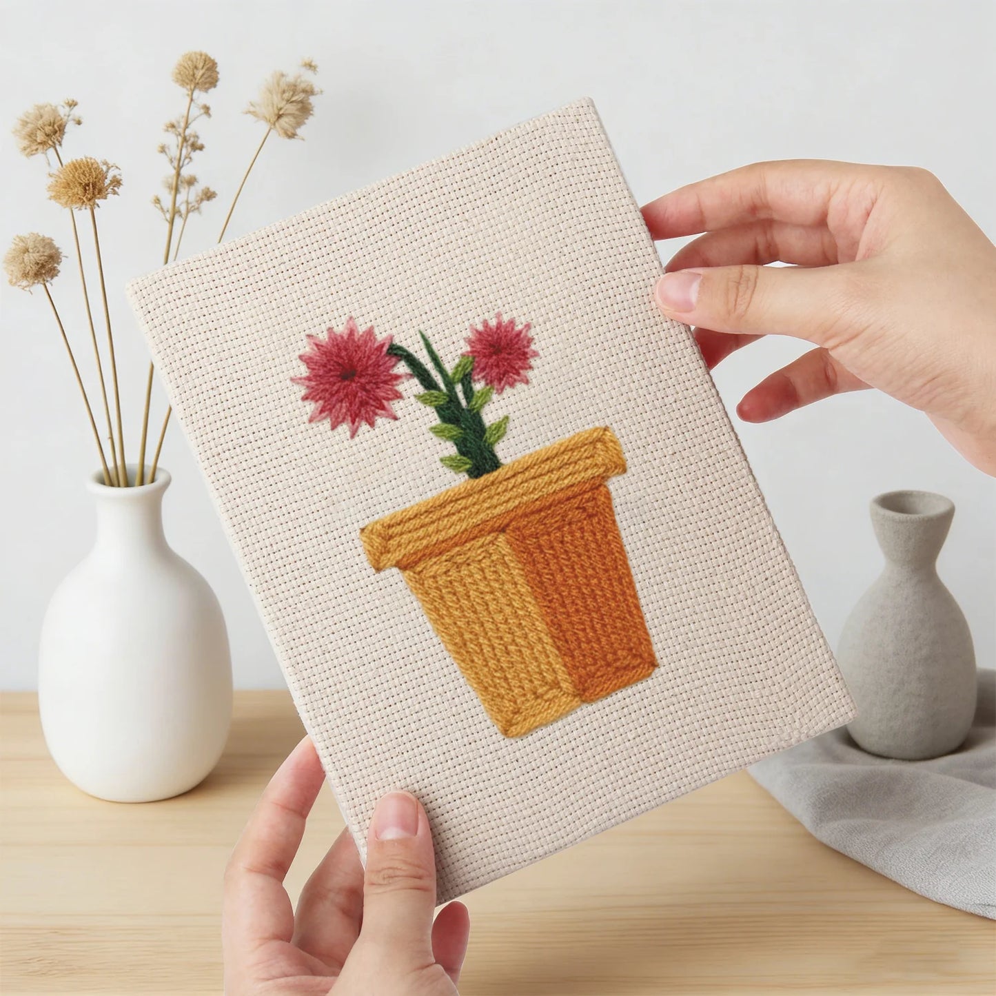Petals & Pot | 4x Mini Punch Needle
