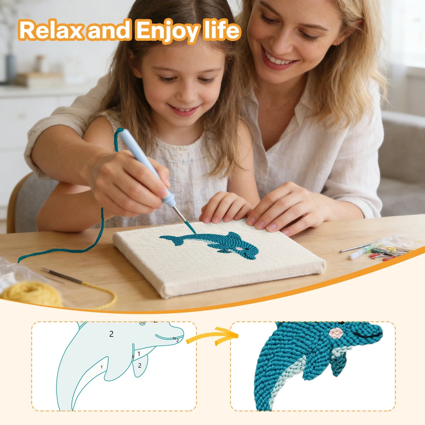 Ocean Friends | 4x Mini Punch Needle