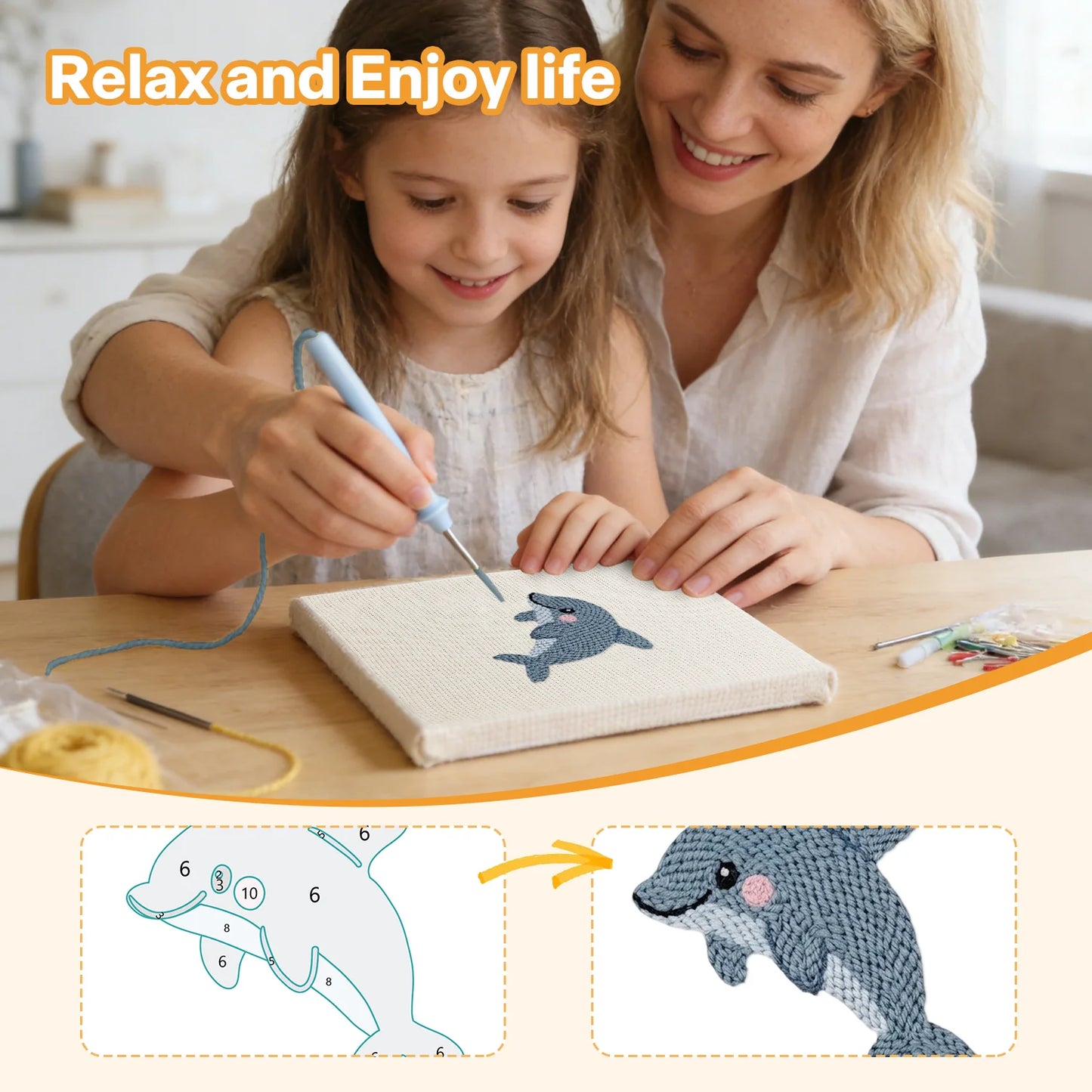 Sea Friends | 4x Mini Punch Needle