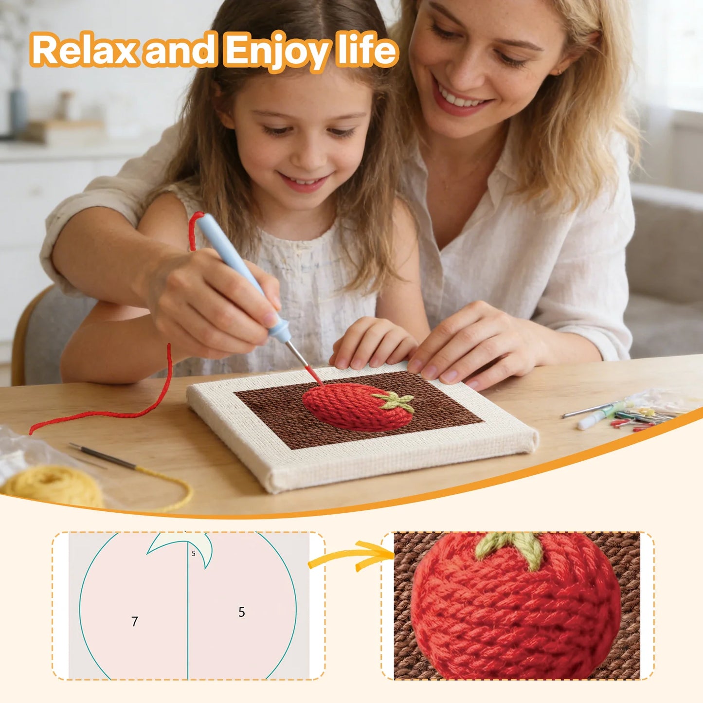 Playful Eating | 4x Mini Punch Needle