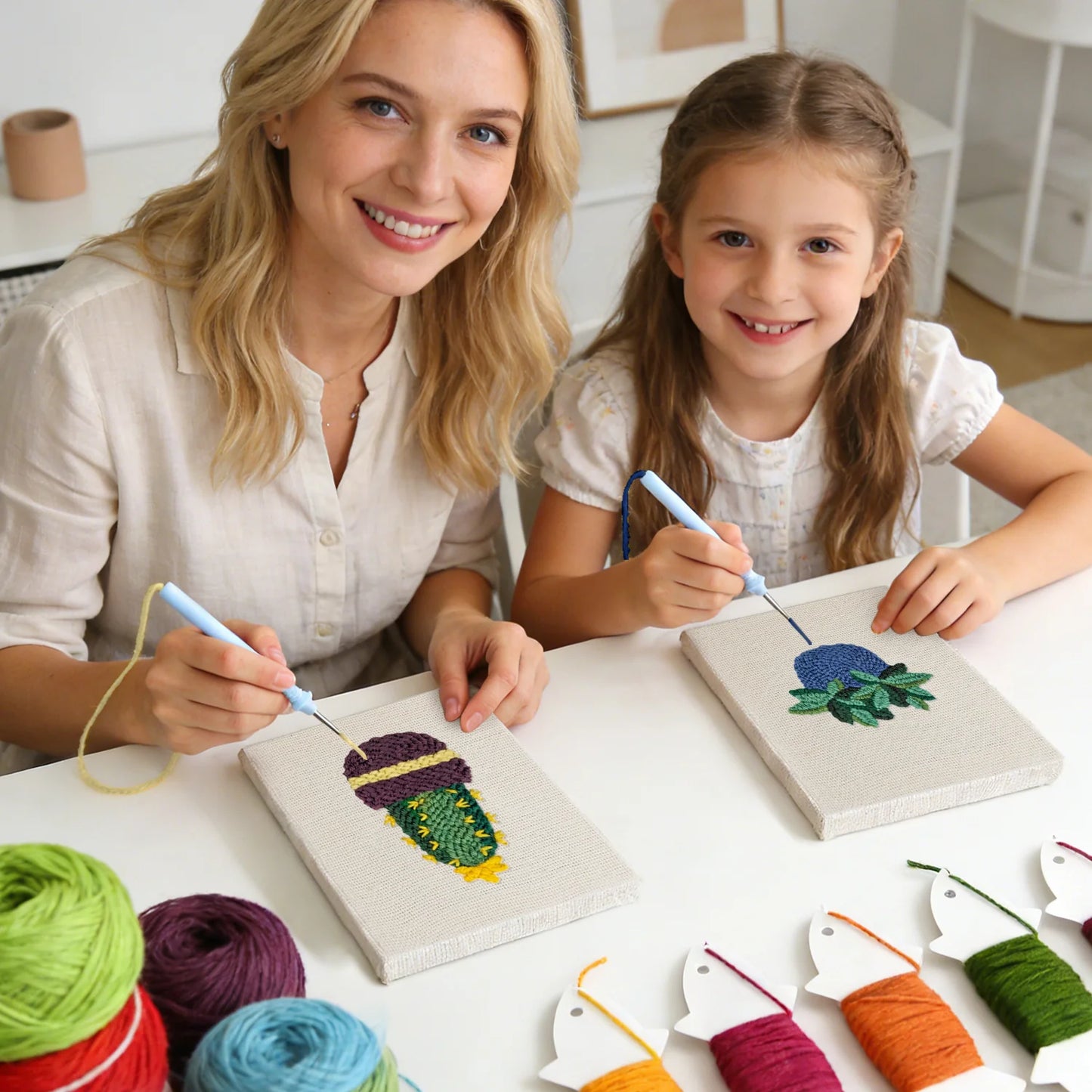 Green & Abundance | 4x Mini Punch Needle