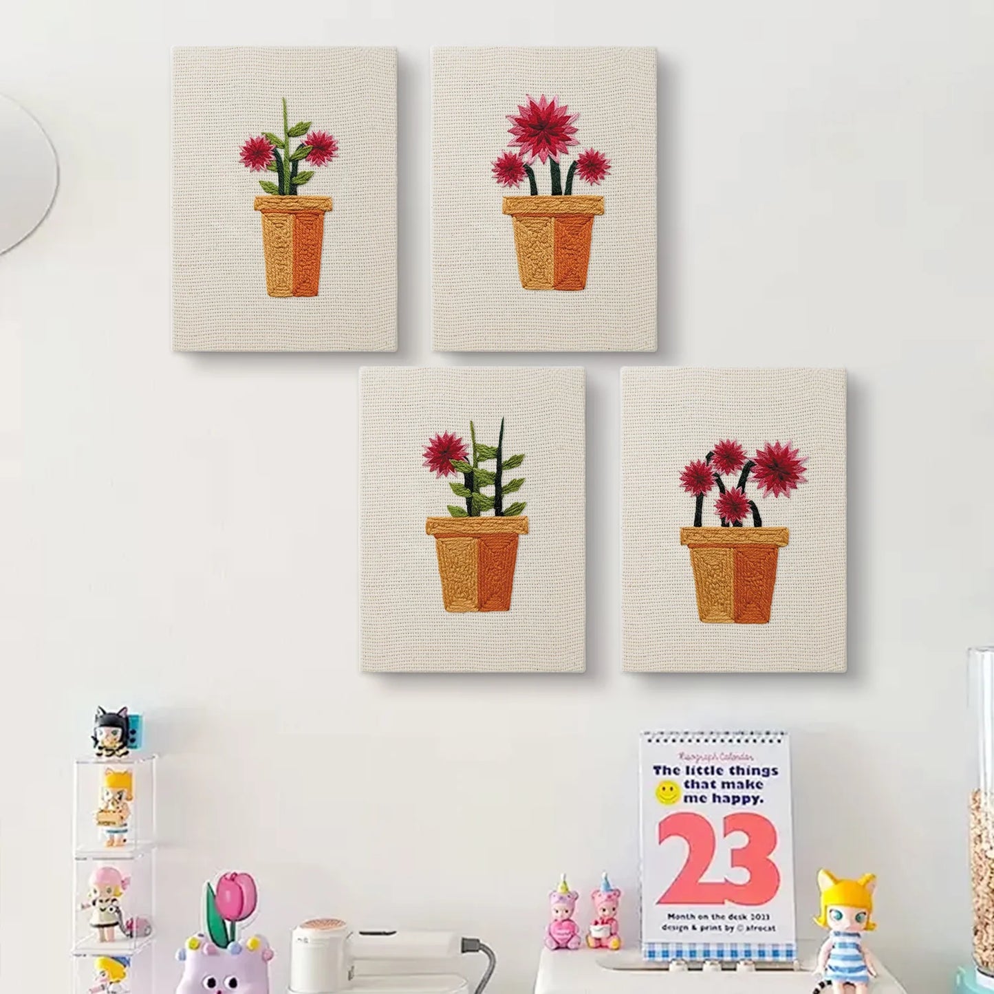 The Sun-Drenched Garden | 4x Mini Punch Needle