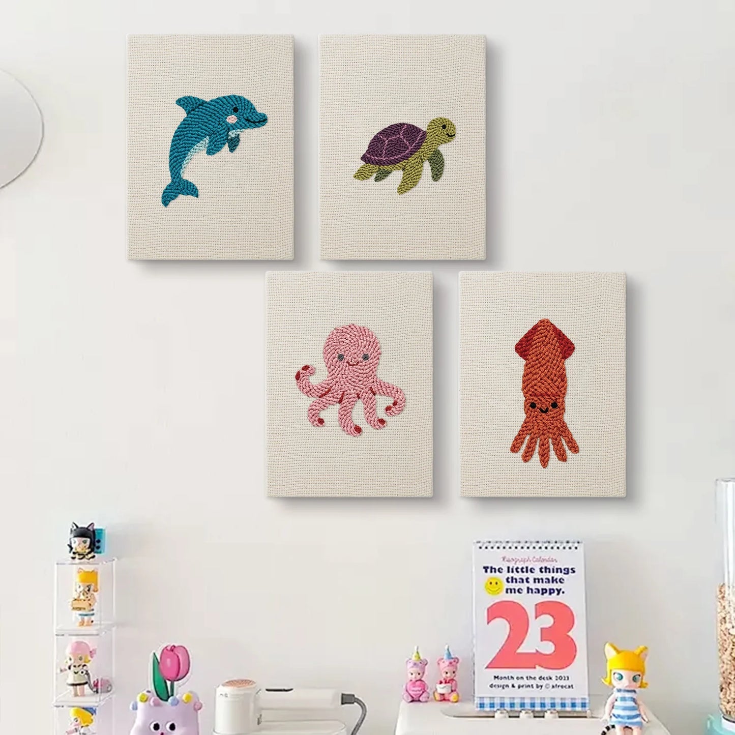 Ocean Friends | 4x Mini Punch Needle
