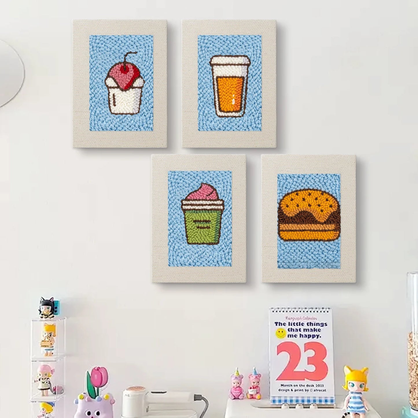 The Bright Blue Bistro | 4x Mini Punch Needle