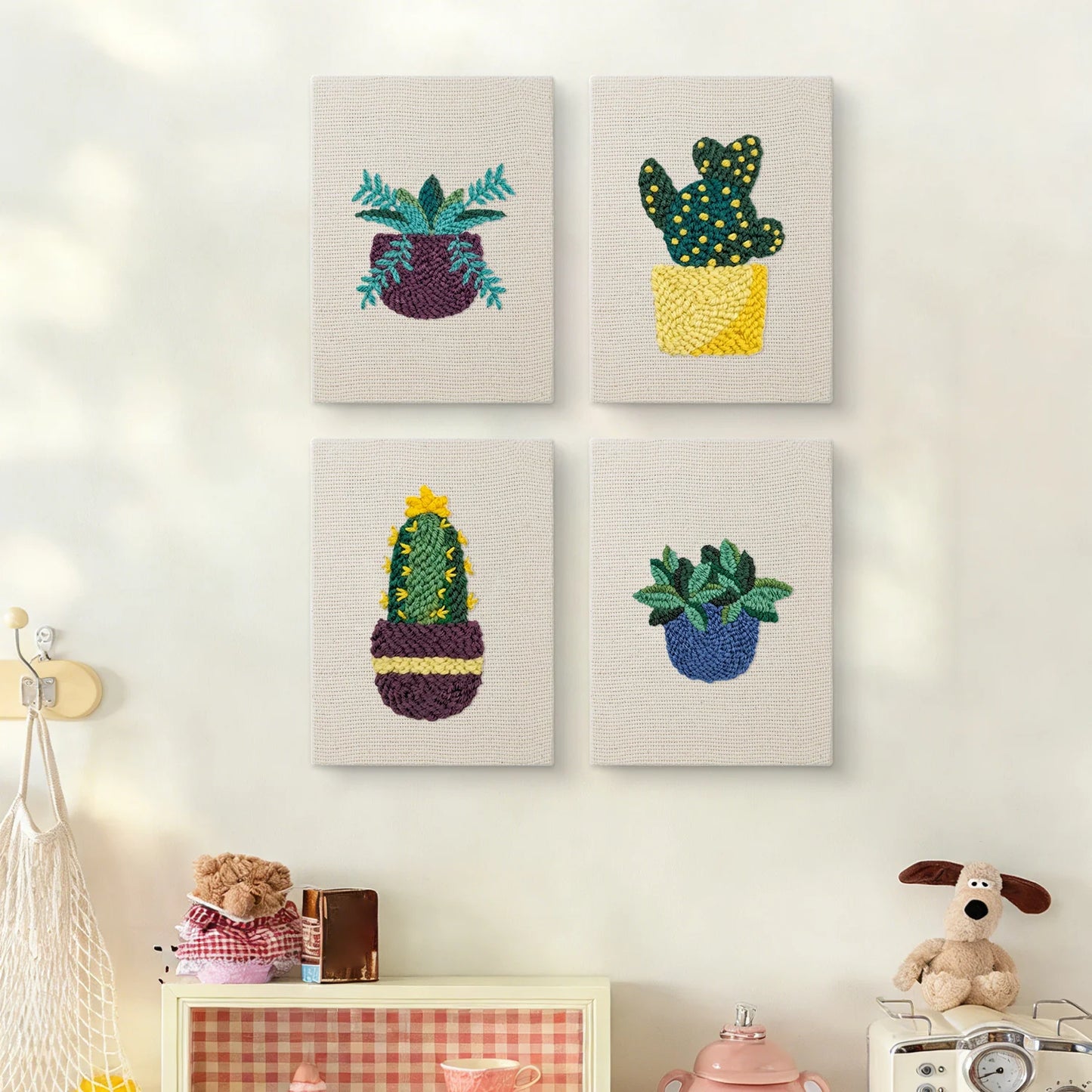 Green & Abundance | 4x Mini Punch Needle