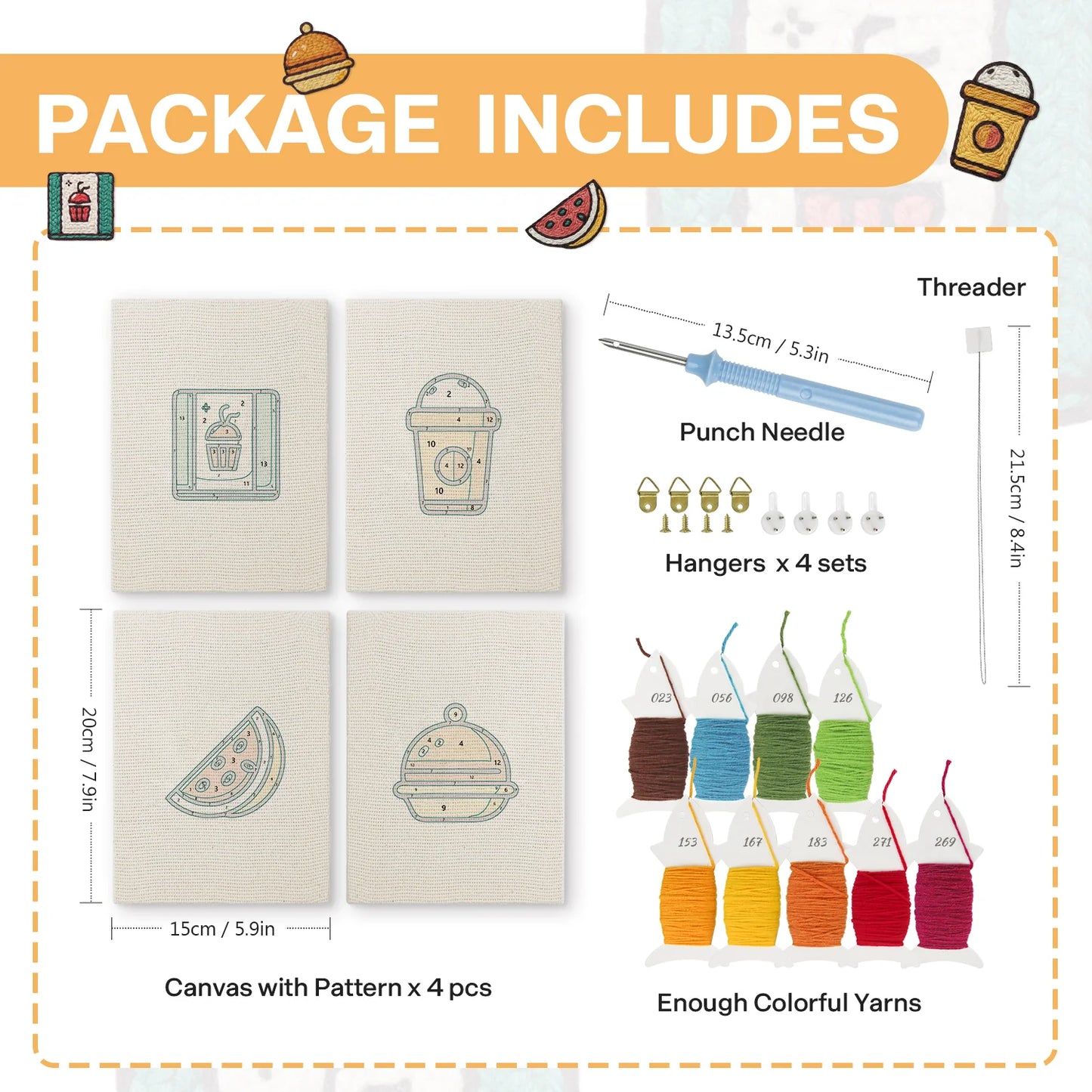 The Picnic Basket | 4x Mini Punch Needle