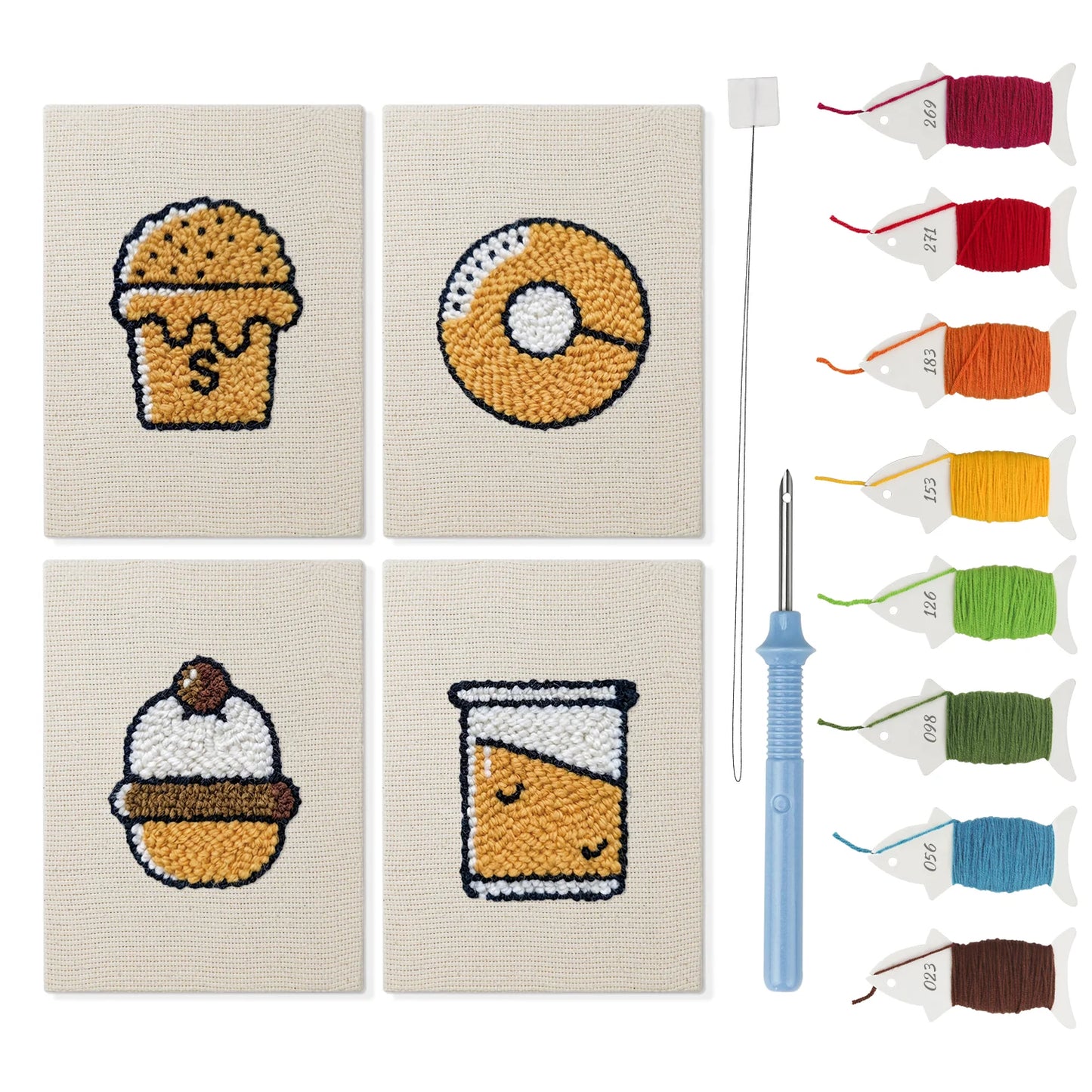 Breakfast Club | 4x Mini Punch Needle
