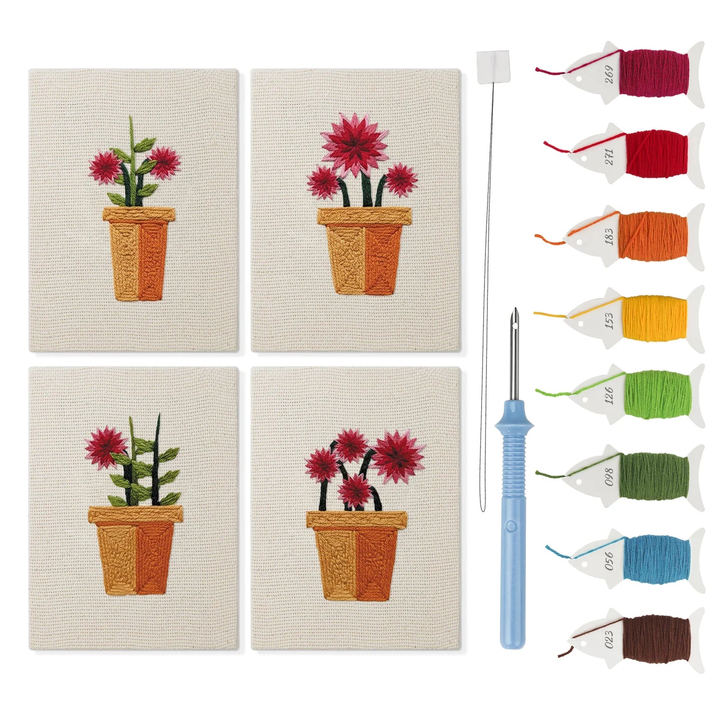 The Sun-Drenched Garden | 4x Mini Punch Needle