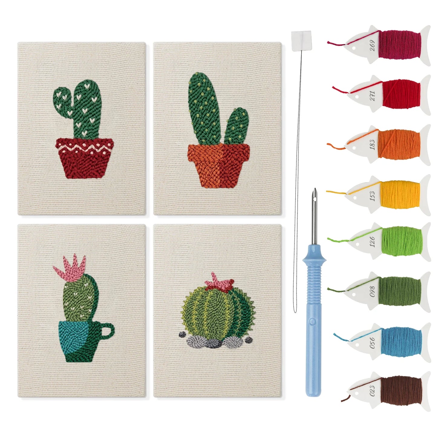 Desert Flowers | 4x Mini Punch Needle