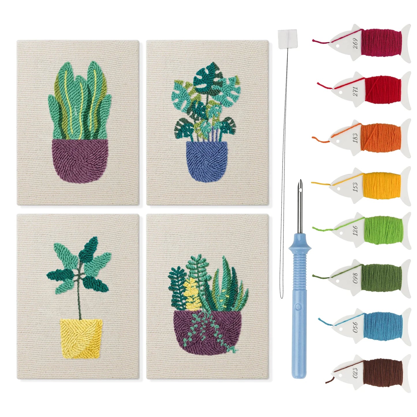 Gracious Plants | 4x Mini Punch Needle