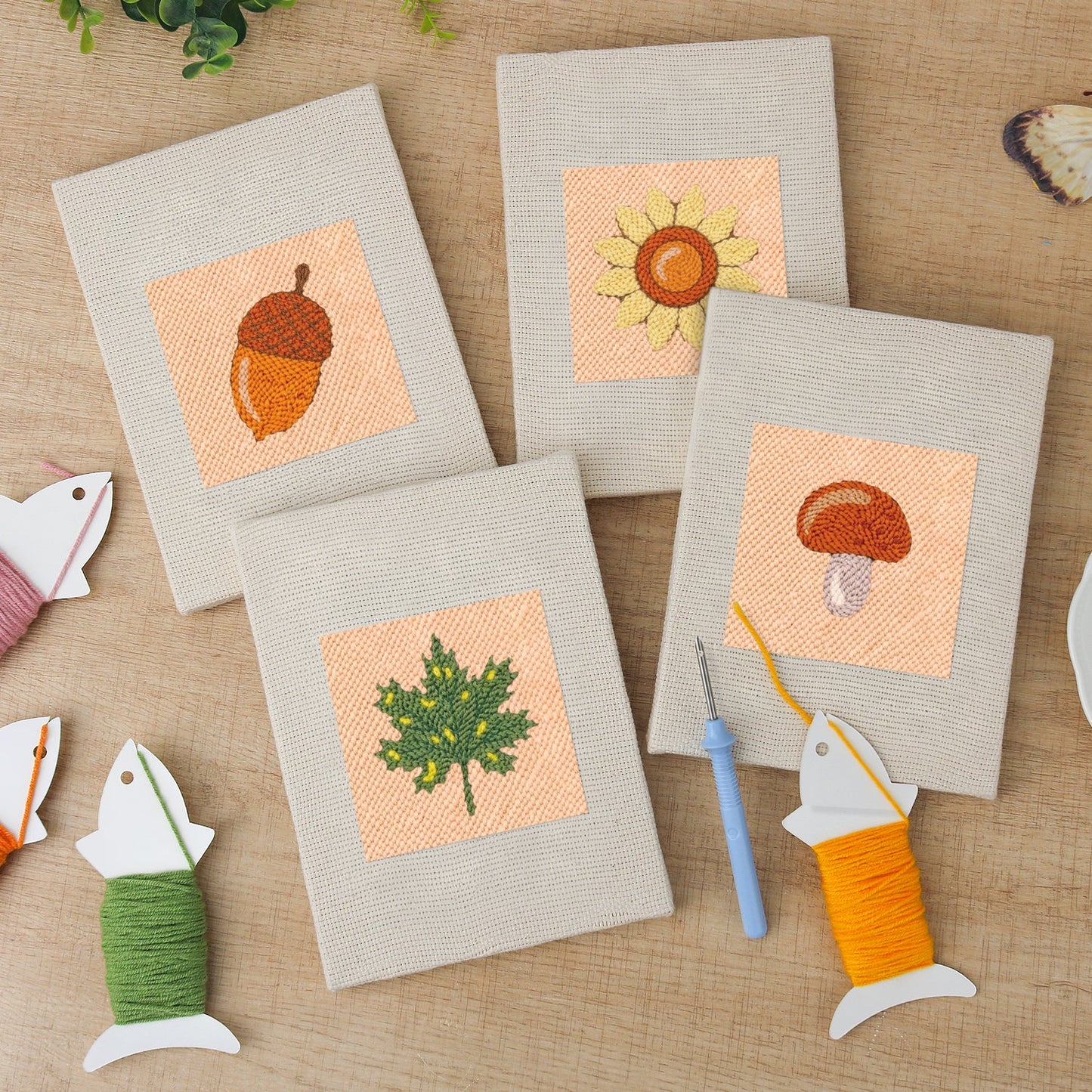 Forest Floor | 4x Mini Punch Needle