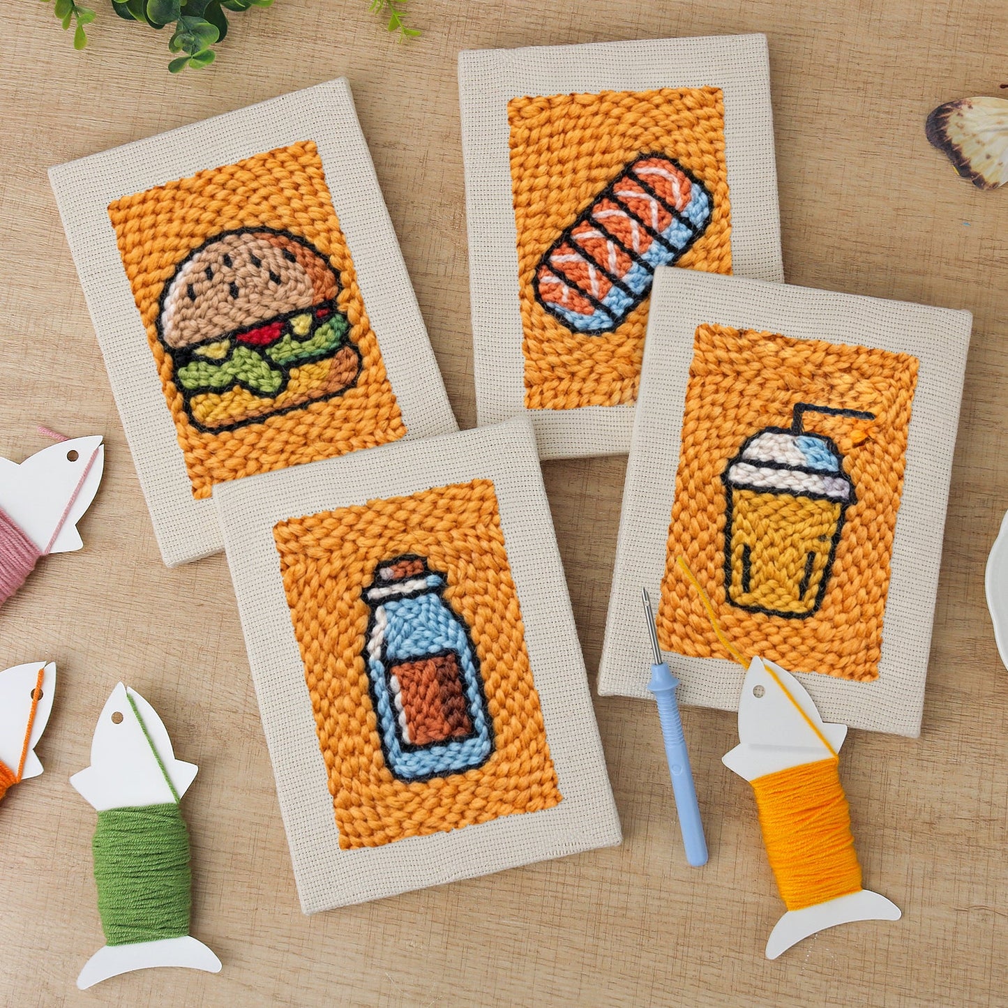 The Golden Dinner | 4x Mini Punch Needle