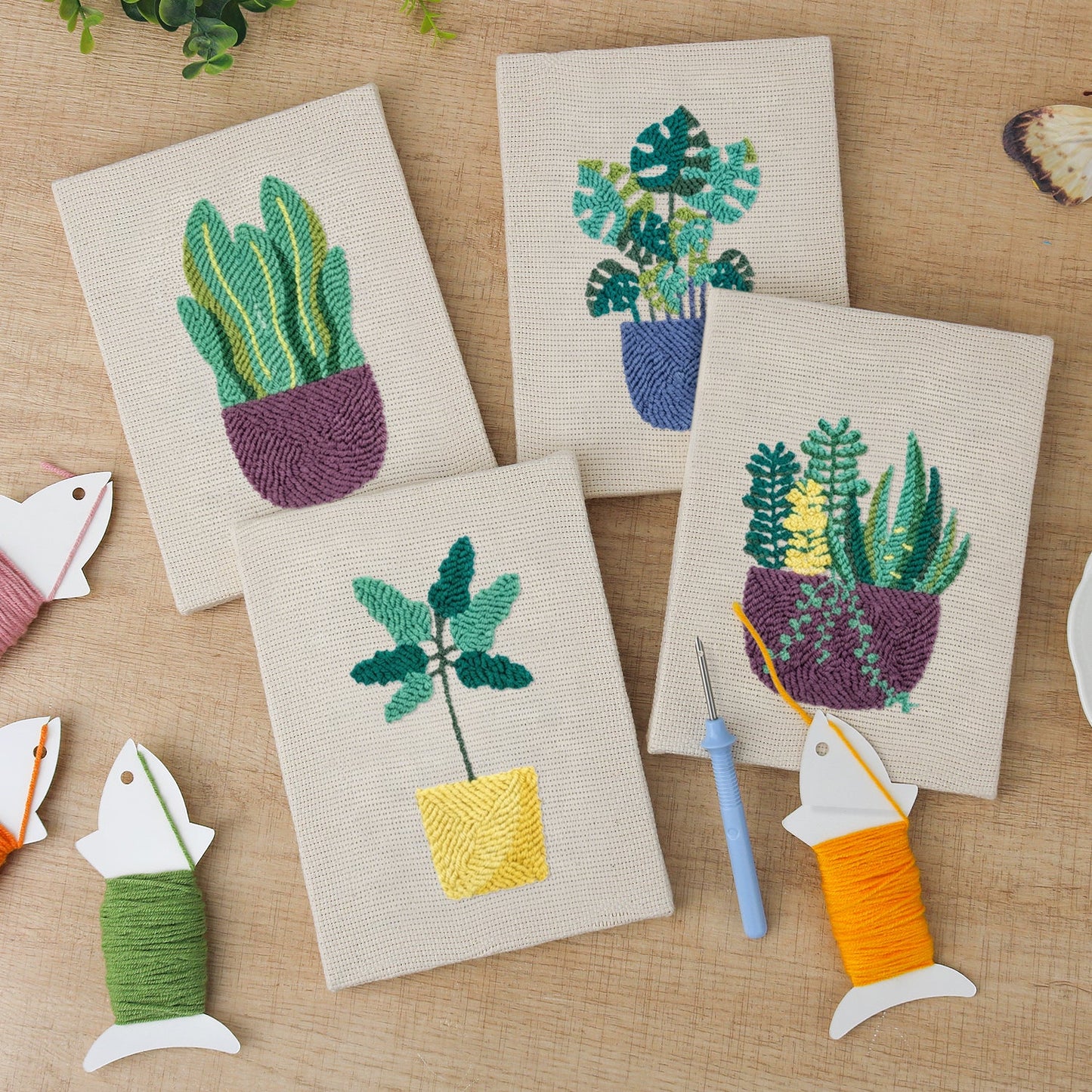 Gracious Plants | 4x Mini Punch Needle