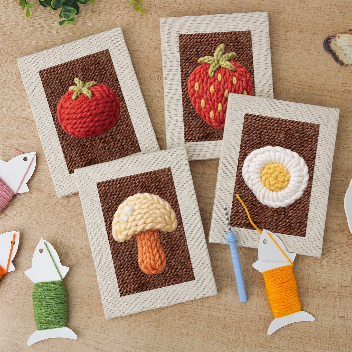 Playful Eating | 4x Mini Punch Needle