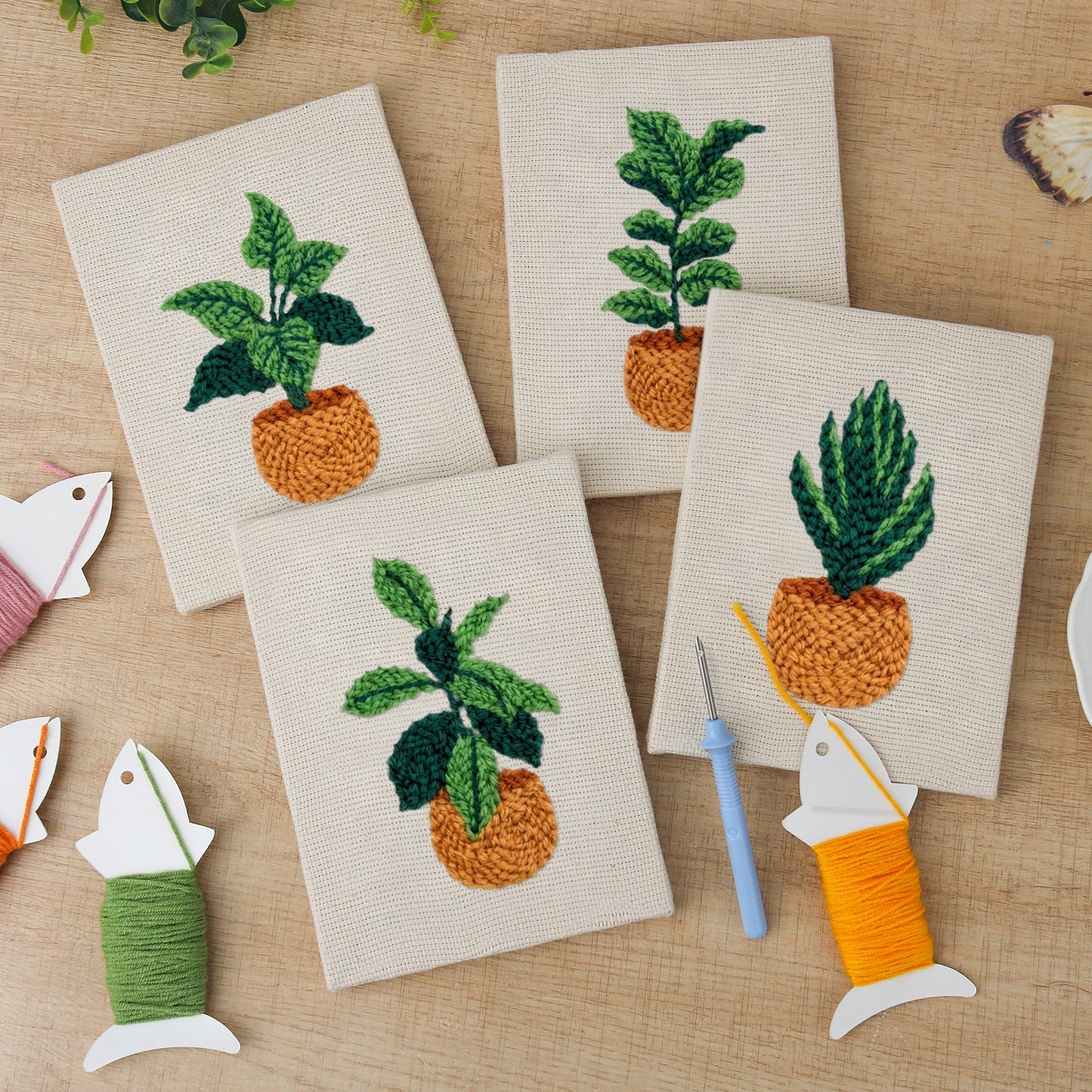 Terracotta Shades | 4x Mini Punch Needle