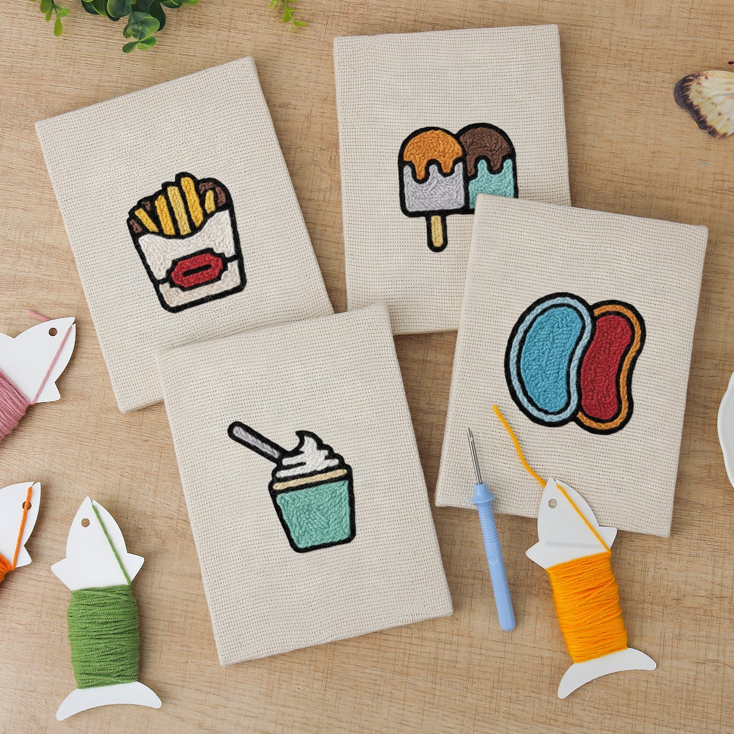 Cravings & Sweets | 4x Mini Punch Needle