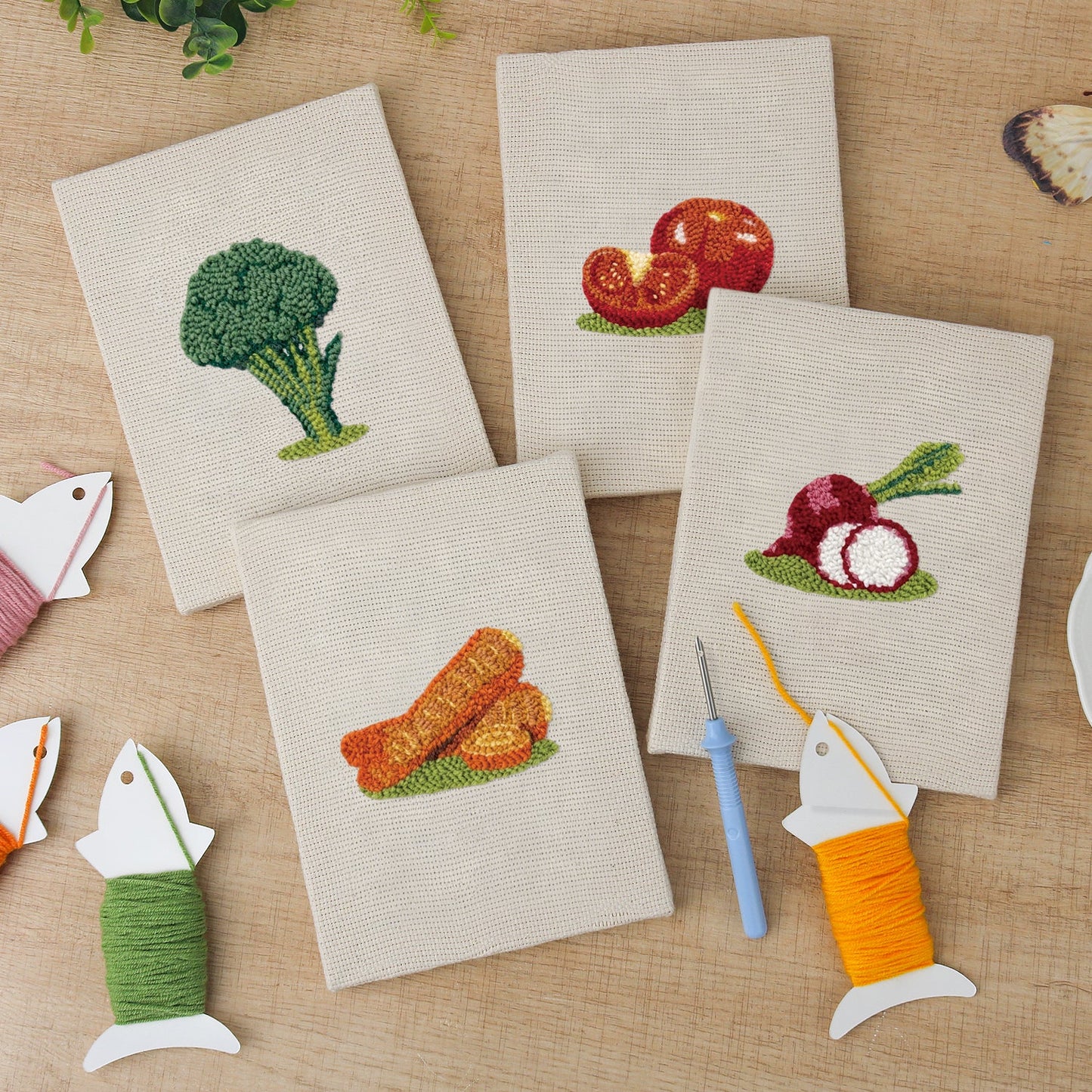 The Harvest Garden | 4x Mini Punch Needle