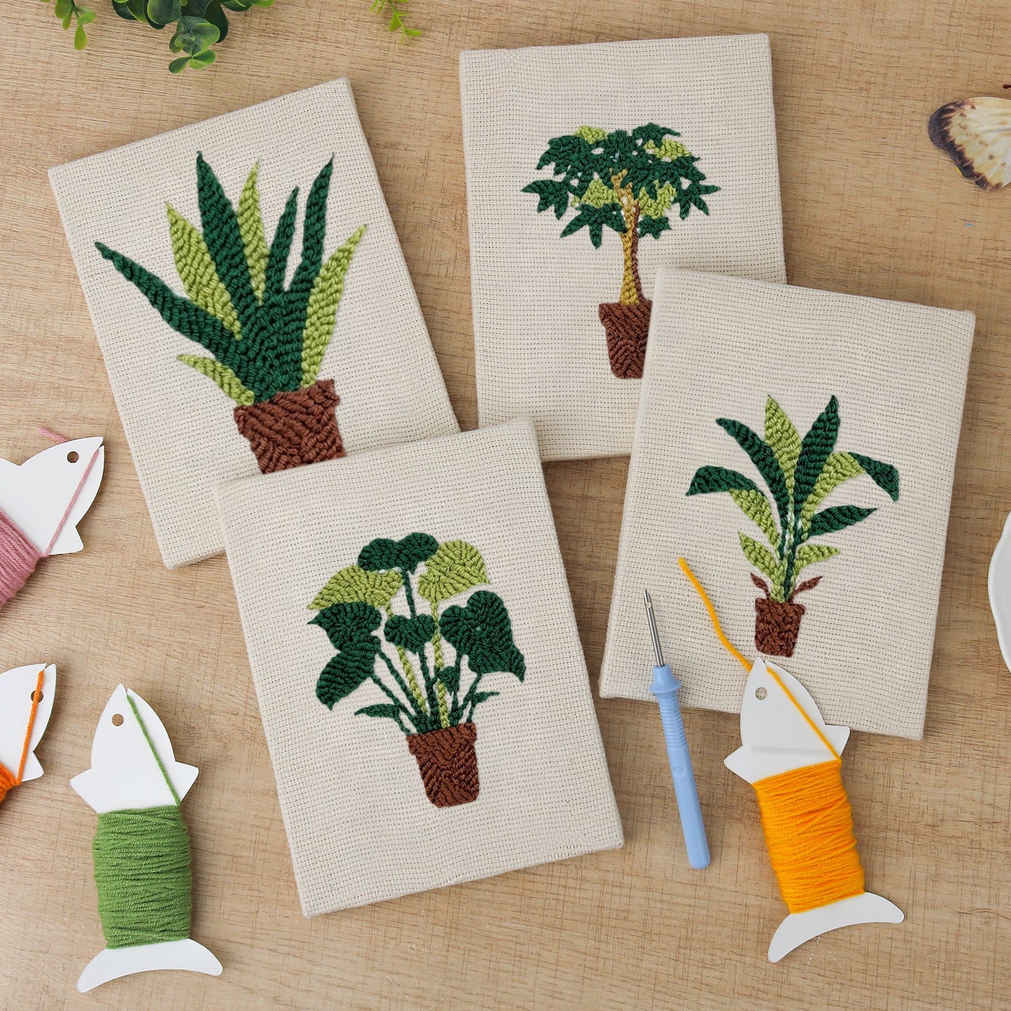 Green Fingers | 4x Mini Punch Needle