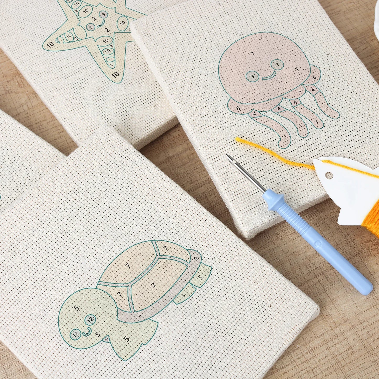 Lachende Zee | 4x Mini Punch Needle