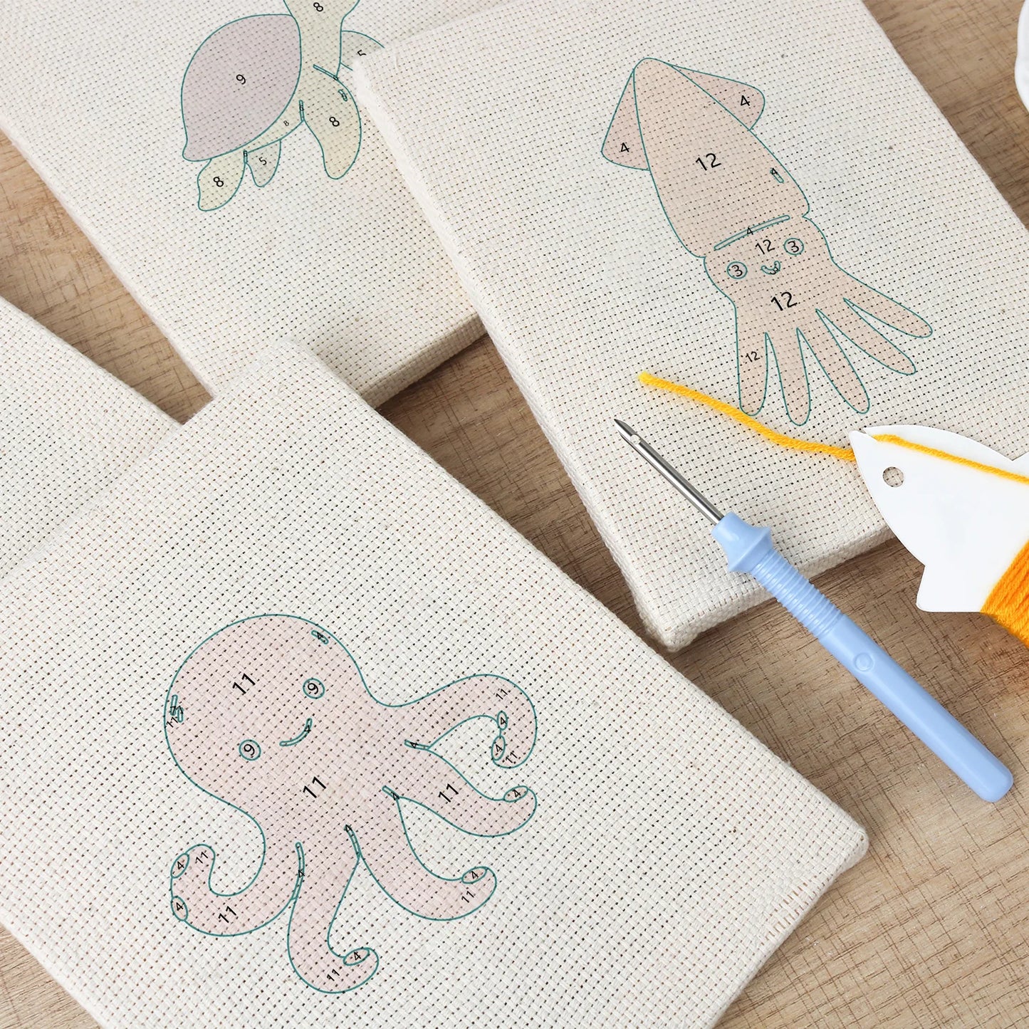 Ocean Friends | 4x Mini Punch Needle