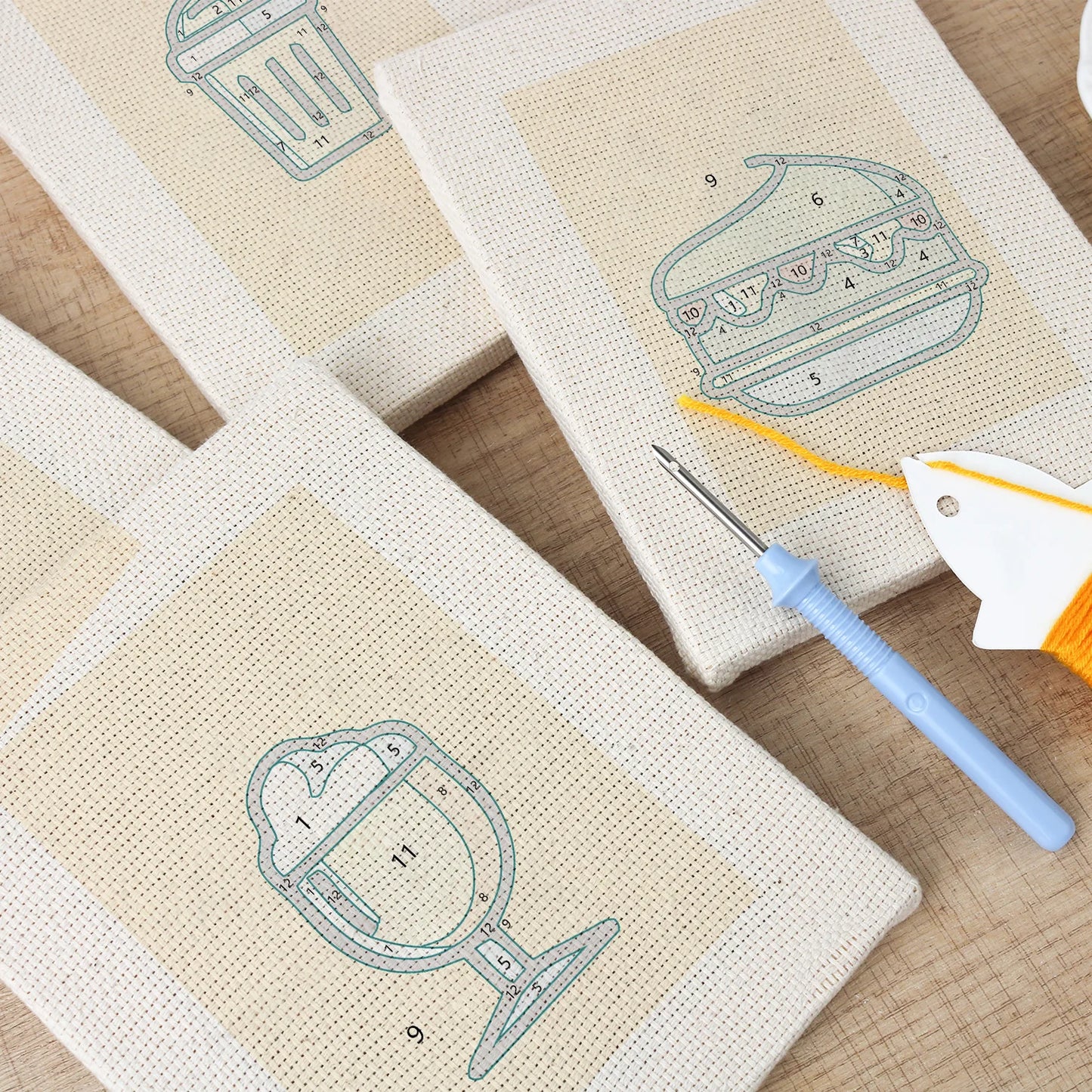 Fast Food | 4x Mini Punch Needle