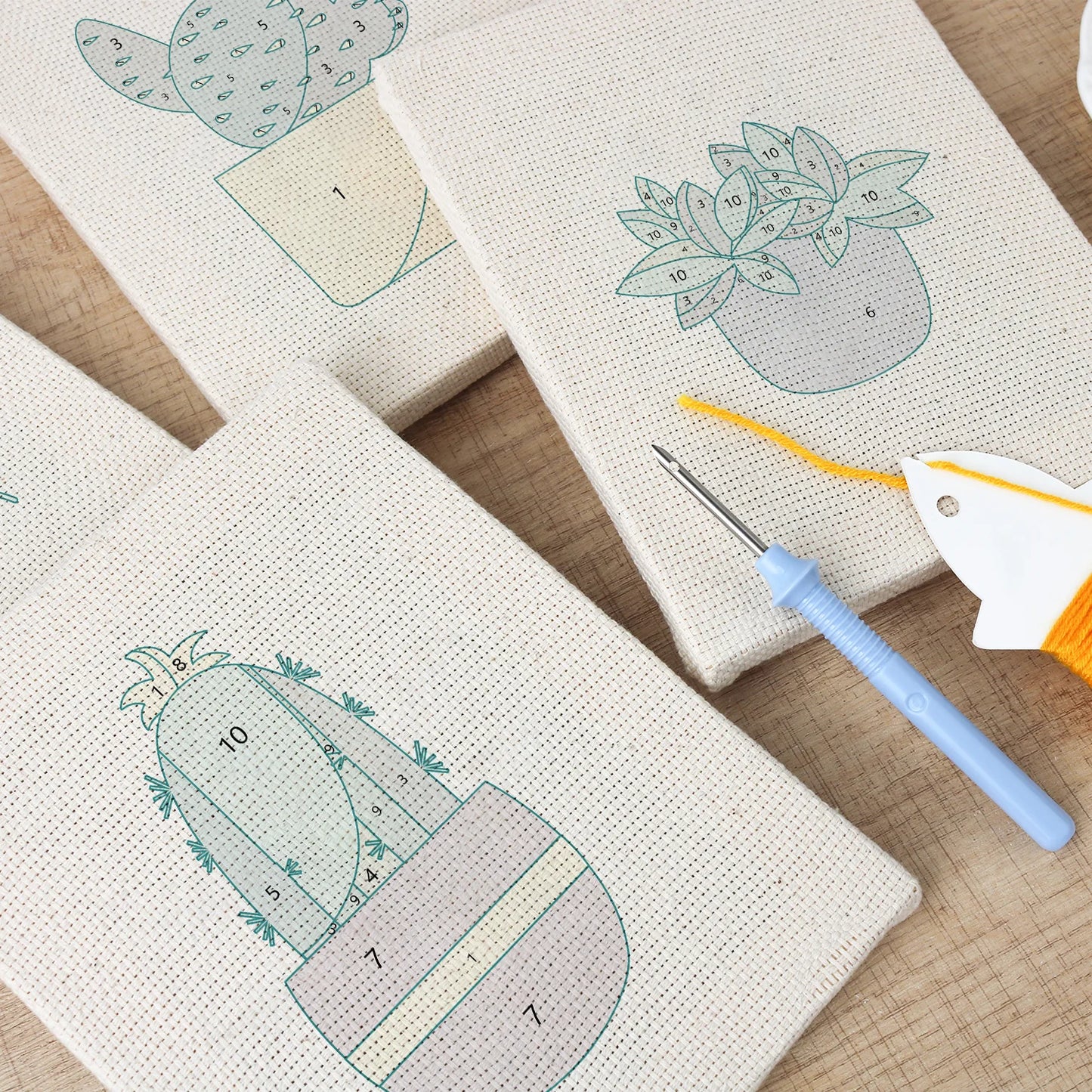 Green & Abundance | 4x Mini Punch Needle