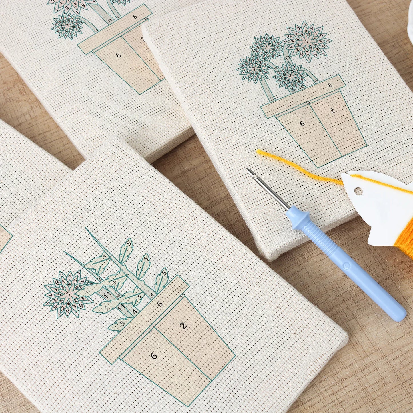 The Sun-Drenched Garden | 4x Mini Punch Needle
