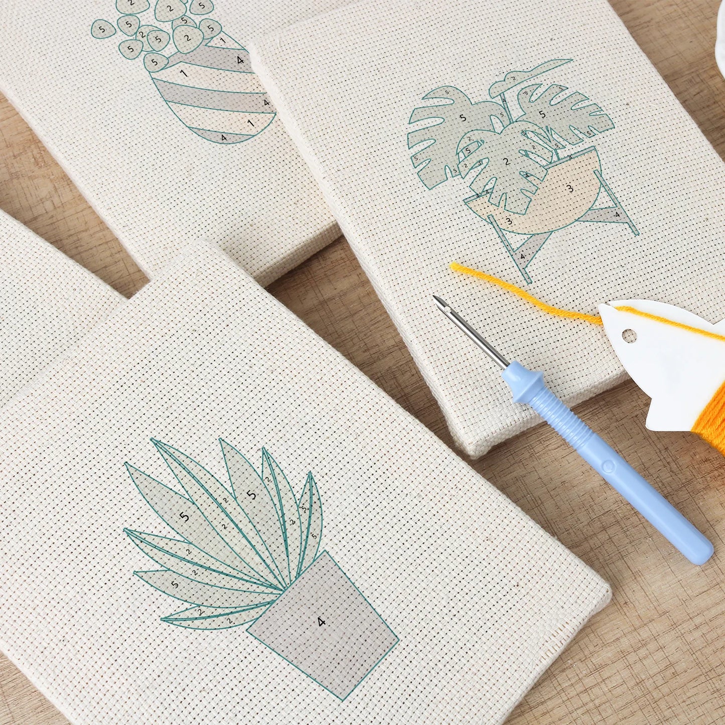 Modern Botanical | 4x Mini Punch Needle