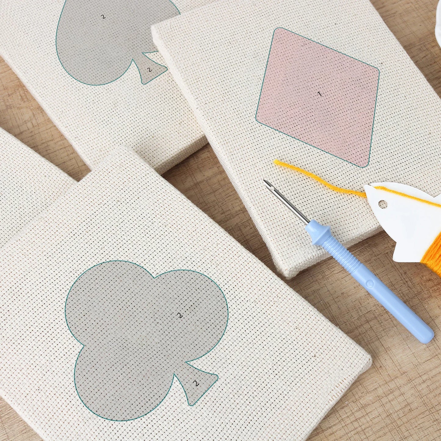Playing Cards | 4x Mini Punch Needle