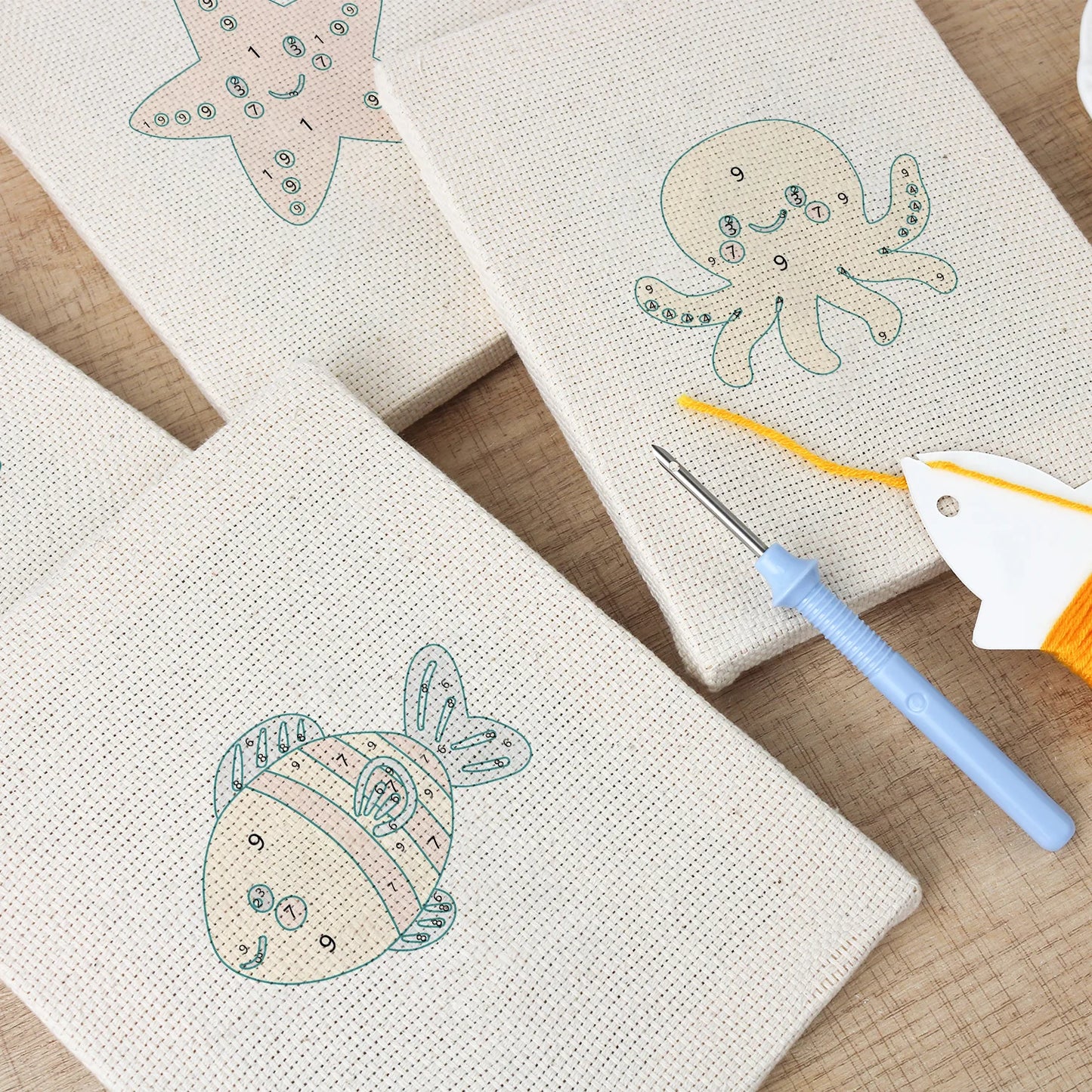 Sea Friends | 4x Mini Punch Needle