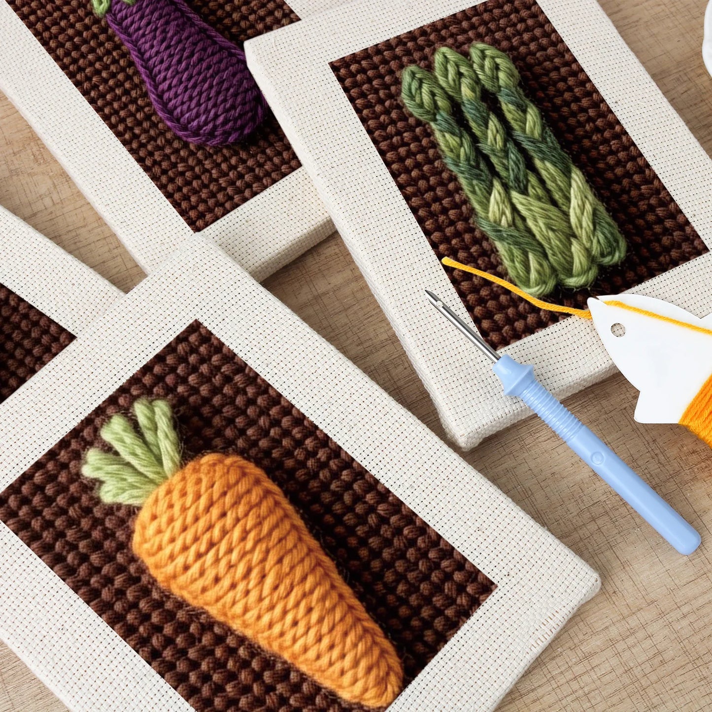Vegetables | 4x Mini Punch Needle