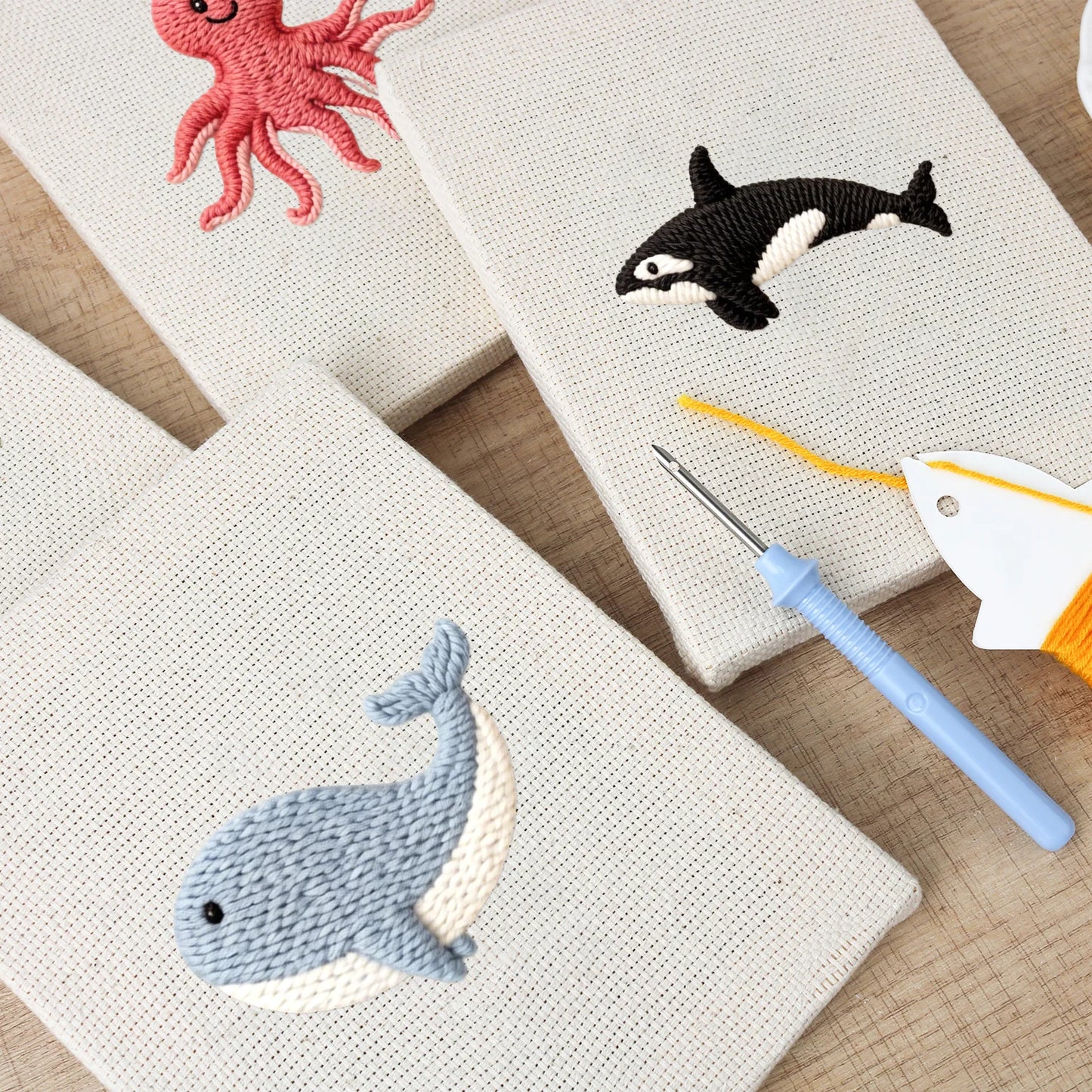 Sea animals | 4x Mini Punch Needle