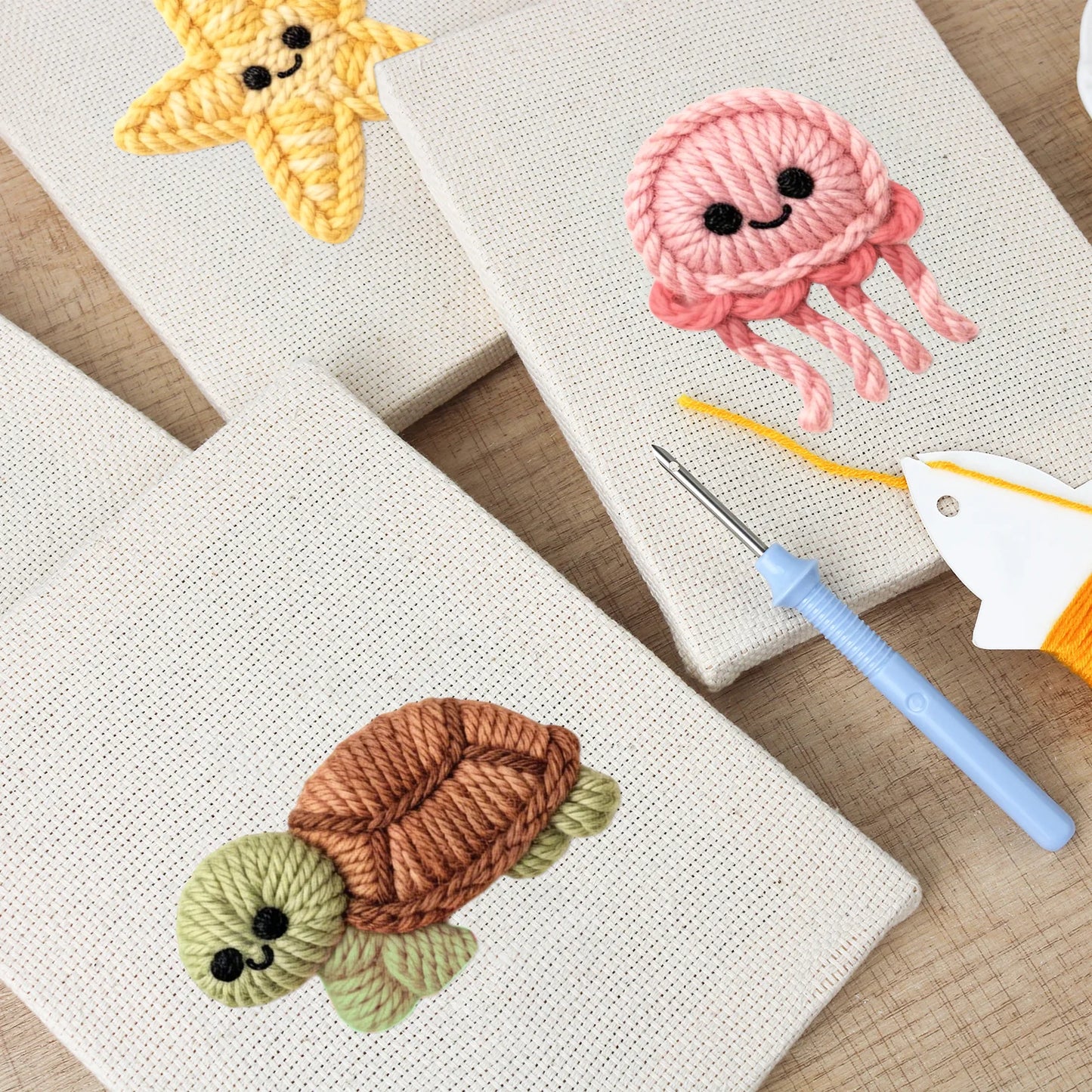 Lachende Zee | 4x Mini Punch Needle