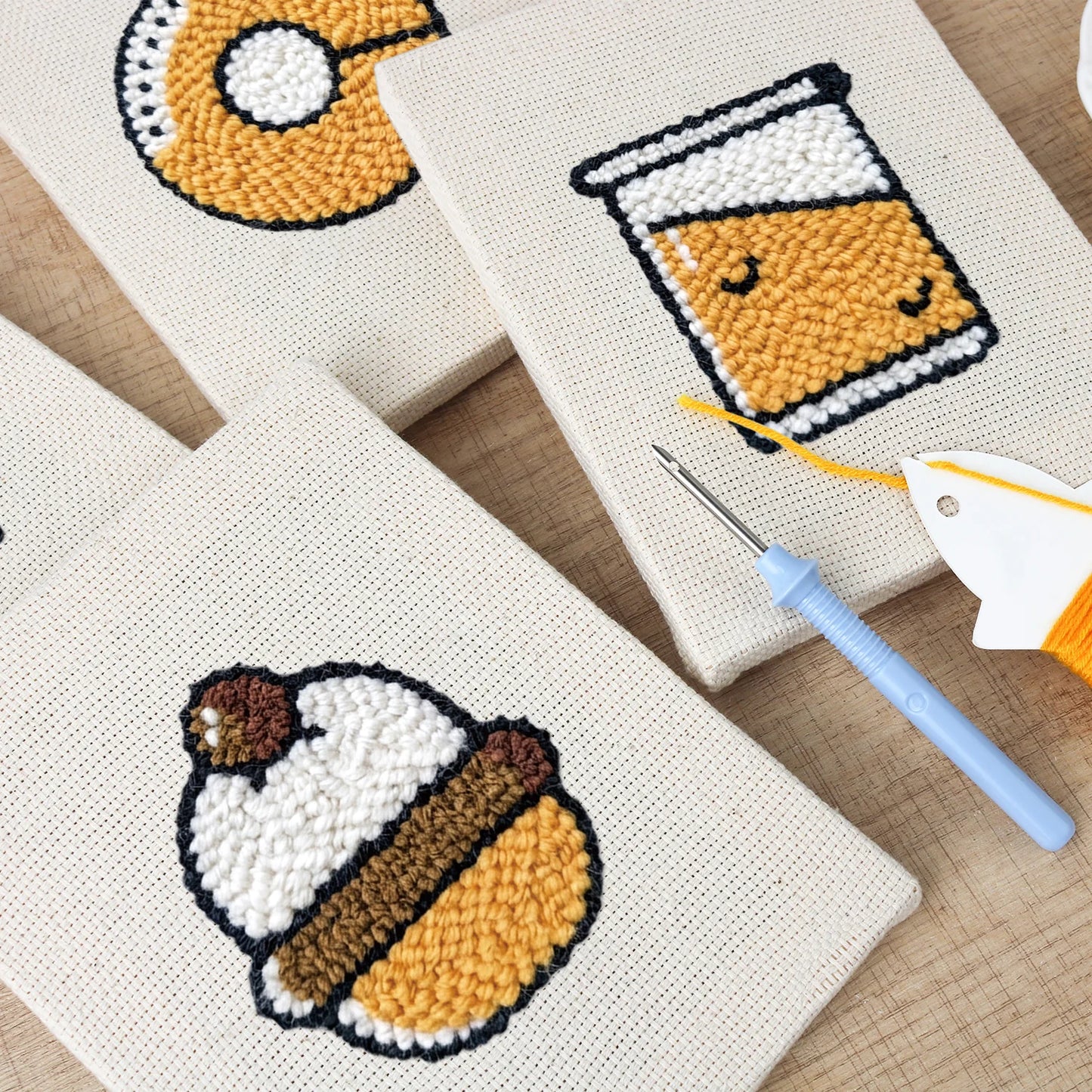Breakfast Club | 4x Mini Punch Needle