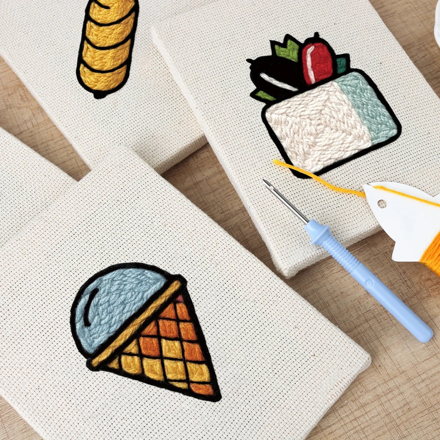 Snack Time | 4x Mini Punch Needle