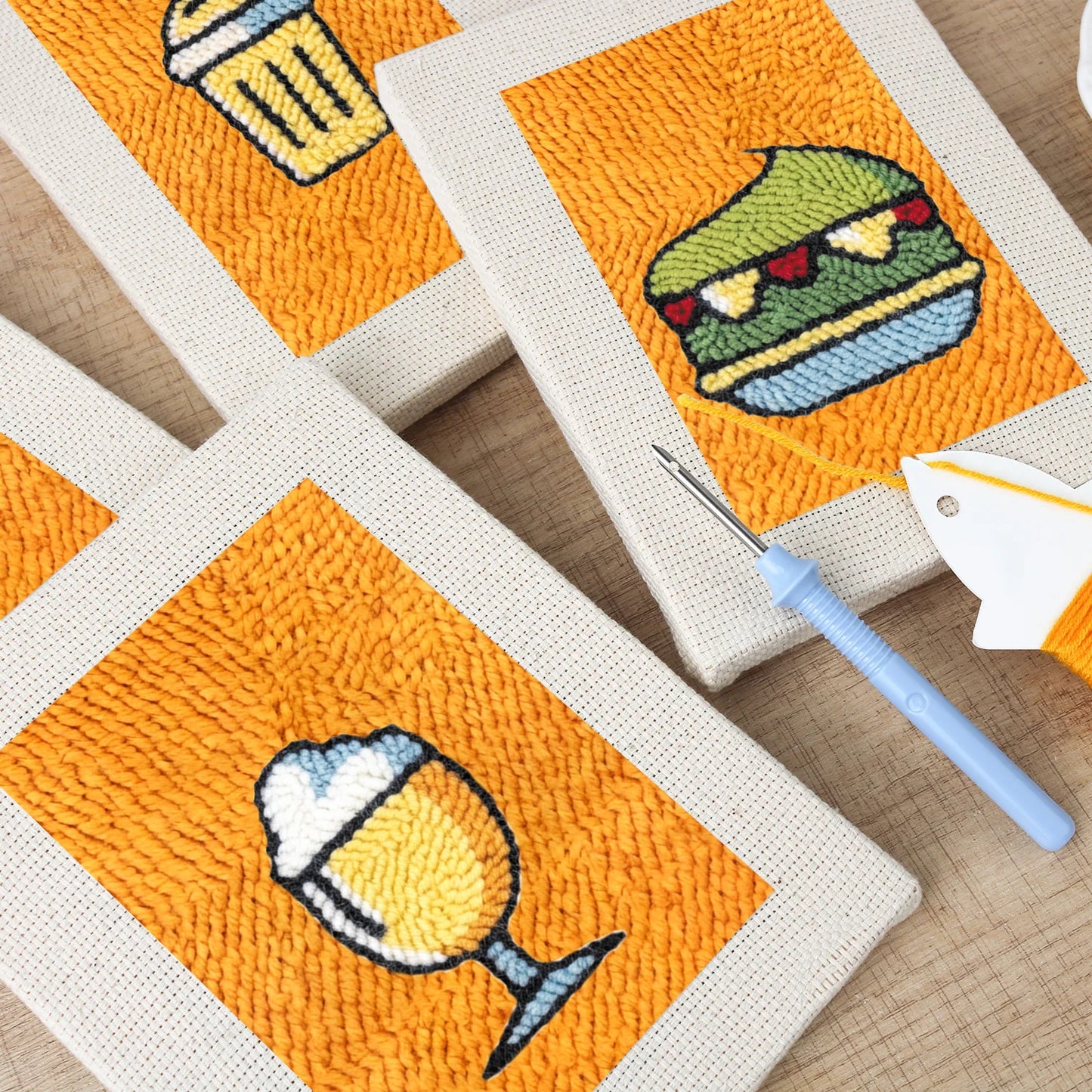 Fast Food | 4x Mini Punch Needle