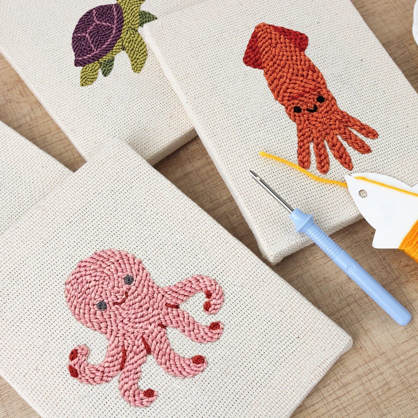 Ocean Friends | 4x Mini Punch Needle