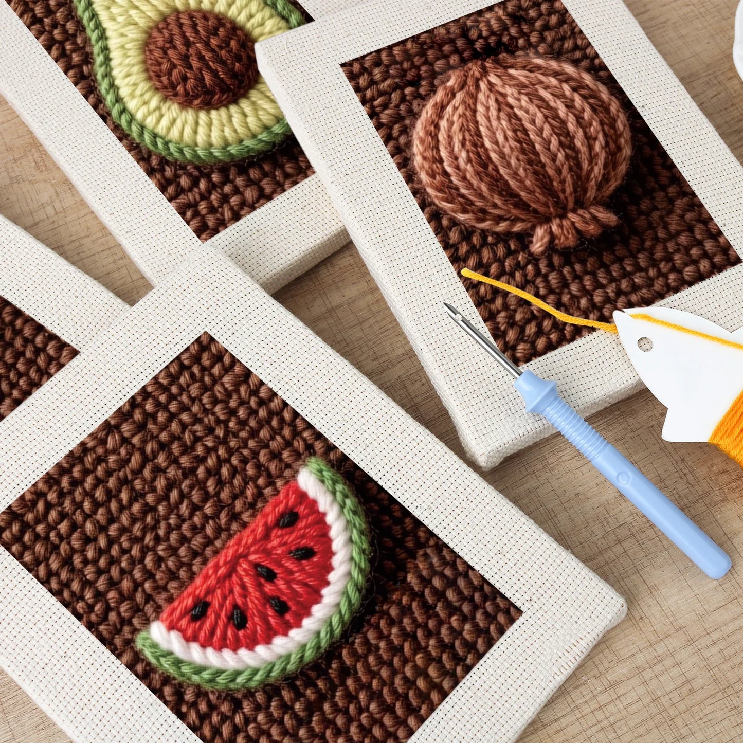 Earthy Greens | 4x Mini Punch Needle