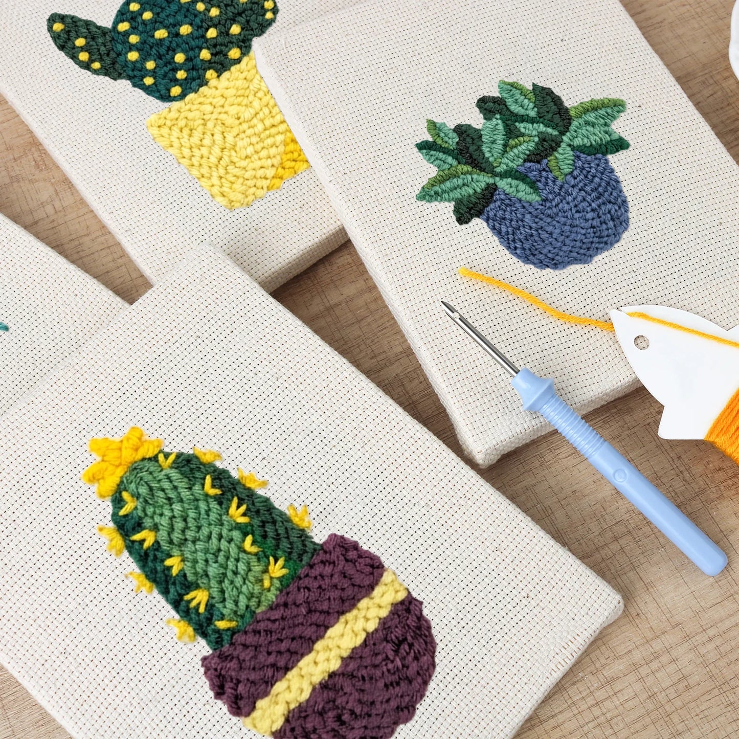 Green & Abundance | 4x Mini Punch Needle