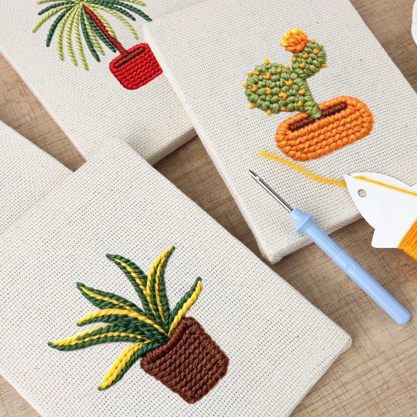 Exotic Foliage | 4x Mini Punch Needle