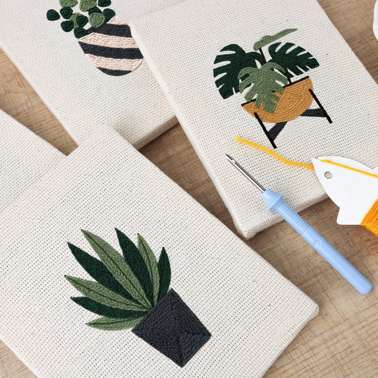 Modern Botanical | 4x Mini Punch Needle