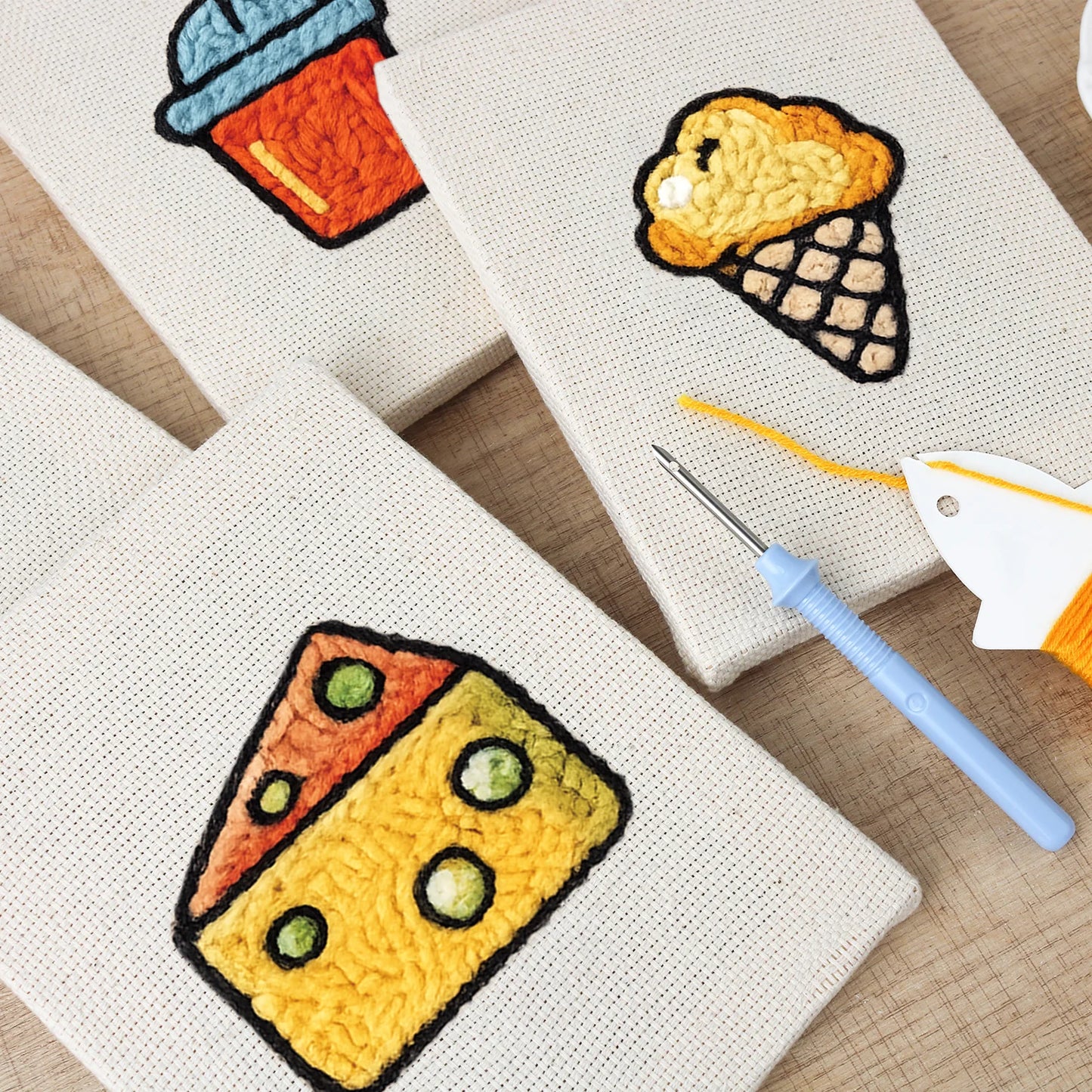 Snack Time | 4x Mini Punch Needle